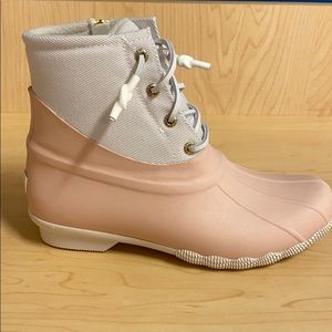Sperry Saltwater Rubber IVRY/PNK Boots